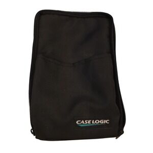 Case Logic Portable Black 15 CD Storage Case Carry Strap Front Pocket Vintage E2